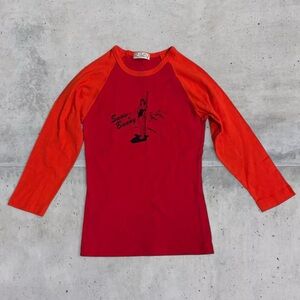 Y2K Vintage Riley Snow Bunny 3/4 Sleeve Baseball Shirt